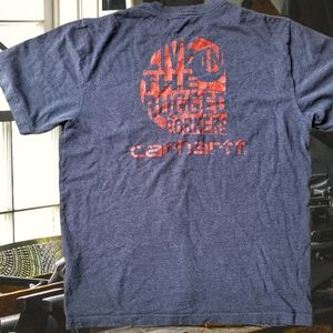 Mens Large Carhartt Original Fit T Shirt Grey Front Pocket